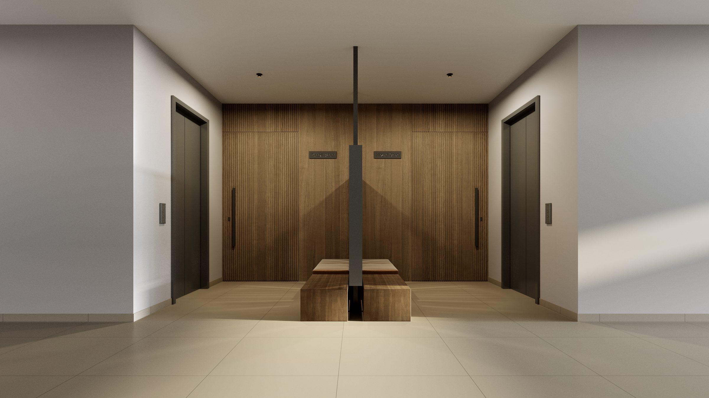 Private foyer, four lifts for four homes